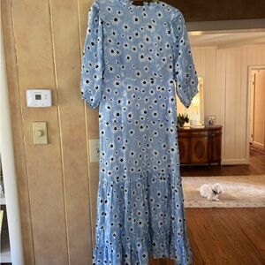 Rixo Floral Blue Dress